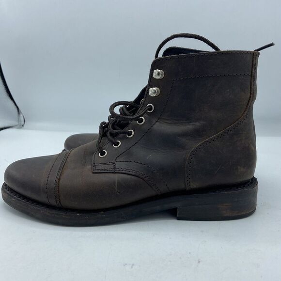 Thursday Boot Co Captain Mens Size 7 Cap Toe Boots Brown Leather (Defect) - Picture 2 of 8
